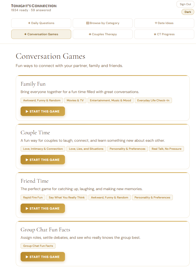 TONIGHT'S CONNECTION: Where the Conversation Becomes the Best Part of the Date